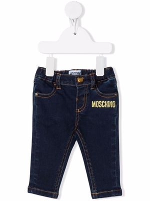 Moschino Kids teddy bear motif jeans - Blue