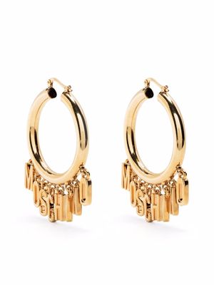 Moschino logo-lettering hoop earring - Gold