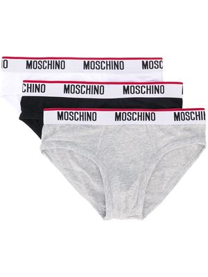 Moschino logo waistband three-pack briefs - Grey