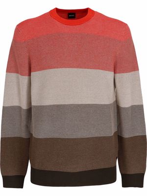 BOSS colour-block stripe sweater - Red