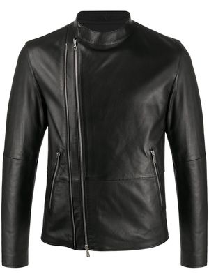 Desa 1972 regular-fit zip-up biker jacket - Black