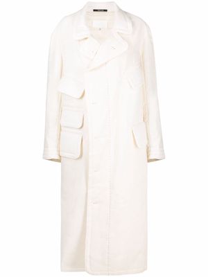 Maison Margiela oversized flap-pocket coat - White