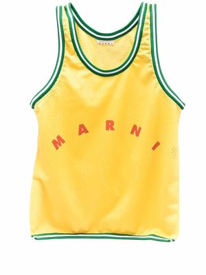 Marni logo-print basketball tote bag - Yellow