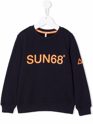 Sun 68 logo-print crewneck sweatshirt - Blue