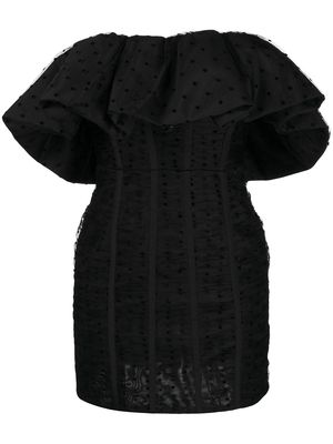 Self-Portrait polka dot-print mini dress - Black