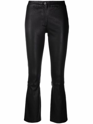 Arma flared leather trousers - Black
