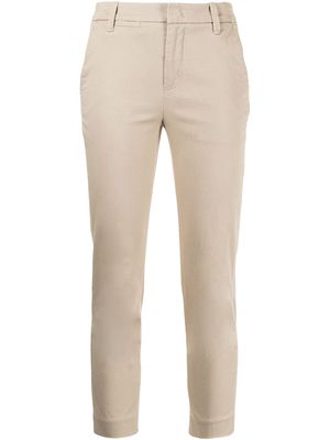 Vince cropped stretch-cotton trousers - Brown