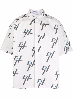 C2h4 geometric short-sleeve shirt - White