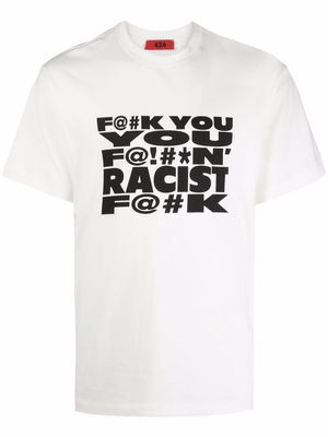 424 text-print crew-neck T-shirt - White