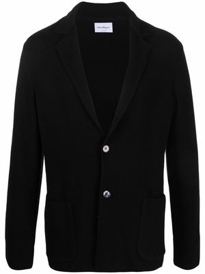 Salvatore Ferragamo buttoned-up wool cardigan - Black