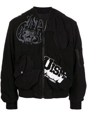 Undercoverism reversible logo-print bomber jacket - Black
