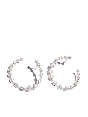 Jade Trau 18kt white gold diamond hoop earrings - Silver