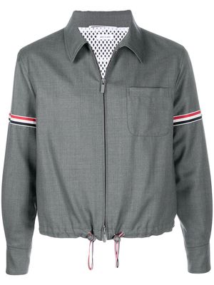 Thom Browne striped zip-up shirt jacket - Grey