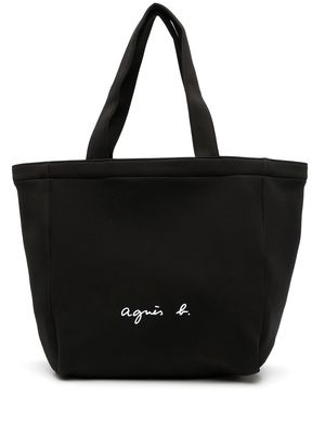 agnès b. logo-print tote bag - Black