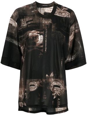 Y's graphic-print oversized T-shirt - Black
