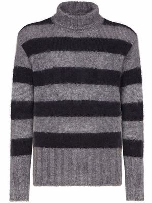 Fendi striped rollneck jumper - Black