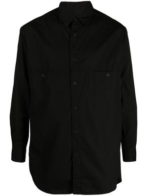 Yohji Yamamoto long-sleeve cotton shirt - Black
