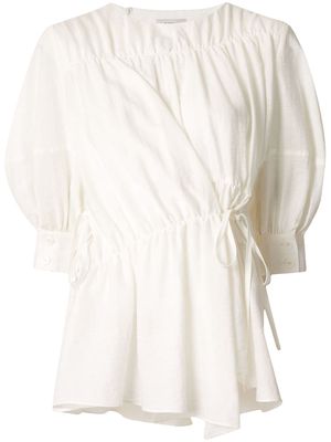 Goen.J multi-directional ruched blouse - White
