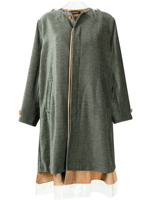 UNDERCOVER button-front draped coat - Green