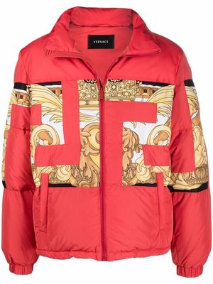 Versace Greca-print padded jacket - Red