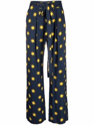 alessandro enriquez Starry printed straight-leg trousers - Blue
