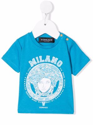 Versace Kids Medusa-print cotton T-shirt - Blue