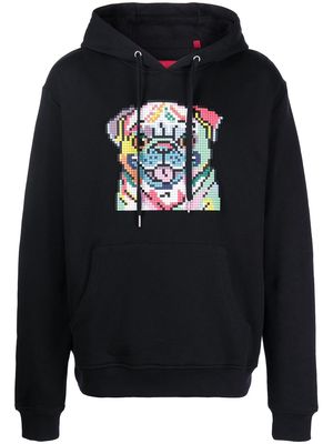 Mostly Heard Rarely Seen 8-Bit Rainbow Pug pullover hoodie - Black