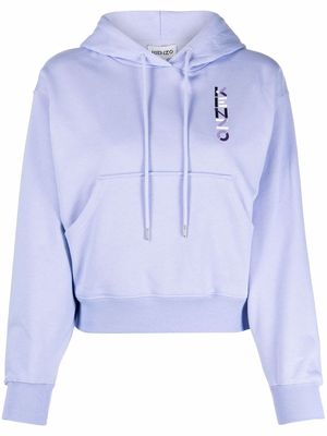 Kenzo logo-print hoodie - Purple