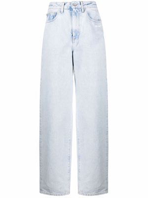 Off-White Diag-print wide-leg jeans - Blue