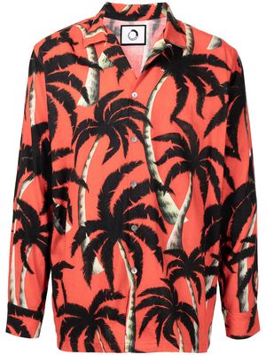 Endless Joy Palm tree-print tencel shirt - Red
