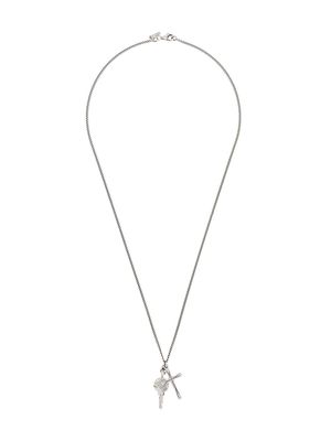 Emanuele Bicocchi cross-pendant long necklace - Silver