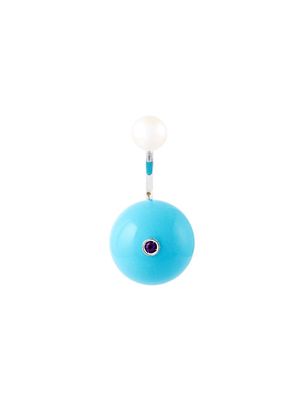 Delfina Delettrez 'Stone edge piercing' earring - Blue