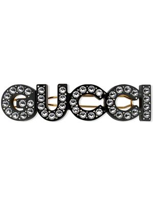 Gucci Gucci crystal-embellished hair clip - Black