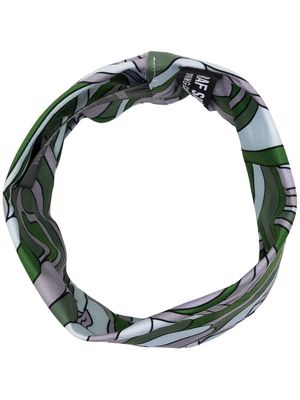 Raf Simons printed funnel neck scarf - Green