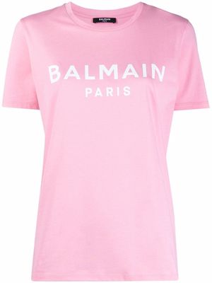 Balmain logo-print short-sleeve T-shirt - Pink