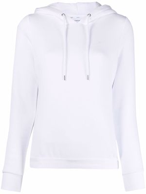 Calvin Klein elasticated logo-hem hoodie - White