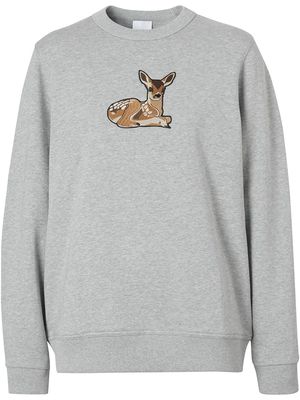 Burberry deer-motif jumper - Grey