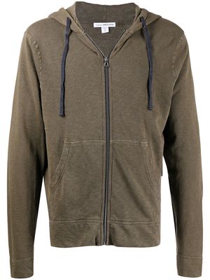 James Perse zipped drawstring hoodie - Green