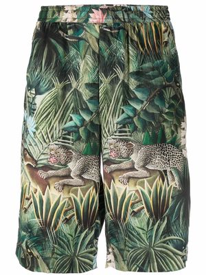 Endless Joy jungle-print Bermuda shorts - Green