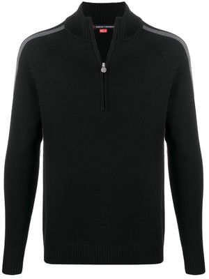 Perfect Moment side-stripe knitted jumper - Black