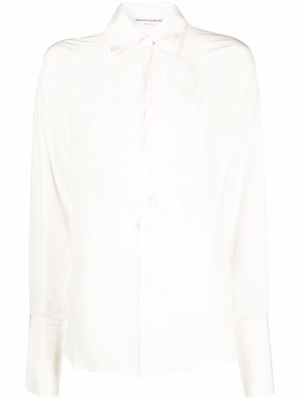 Ermanno Scervino ruffle-collar fitted shirt - Neutrals