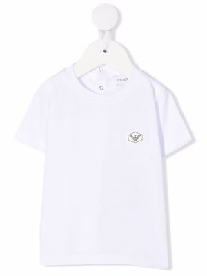 Emporio Armani Kids logo-patch cotton T-Shirt - White