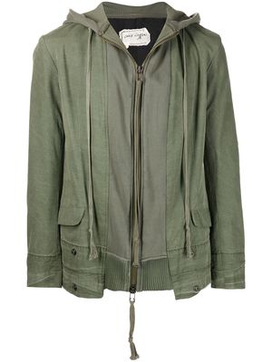 Greg Lauren zipped hooded jacket - Green