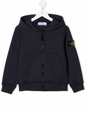 Stone Island Junior logo-patch sleeve jacket - Blue