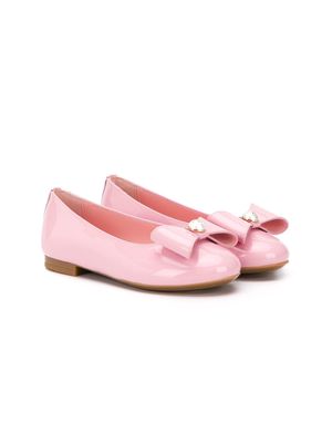 Dolce & Gabbana Kids bow-detail ballerina shoes - Pink