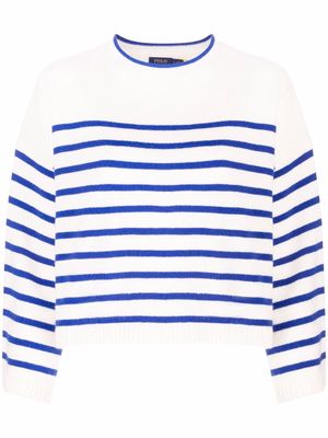 Polo Ralph Lauren striped oversized cashmere jumper - White