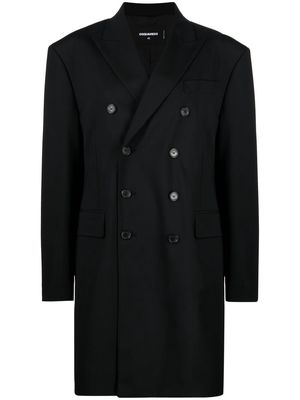 Dsquared2 side-zip double-breasted coat - Black