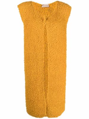 Chiara Bertani knitted mid-length vest - Yellow