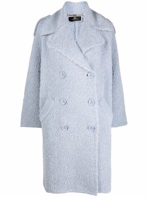 Elisabetta Franchi double-breasted knit coat - Blue