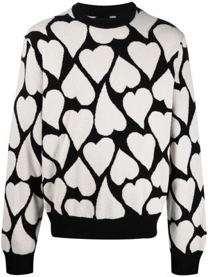 AMIRI heart-knit cashmere jumper - Black